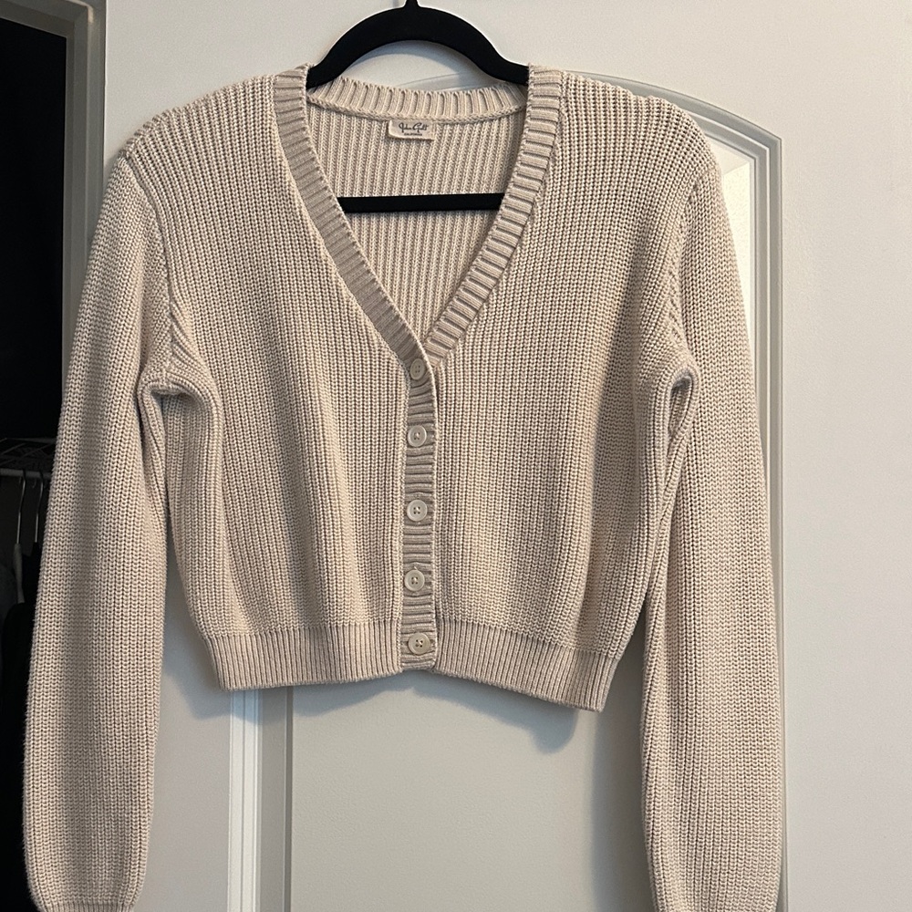 Brandy Melville Cream Button-Up Cardigan
